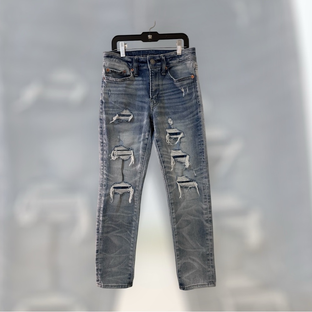 American Eagle Men's Next Level Airflex Distressed Jeans Pre Owned 26X28